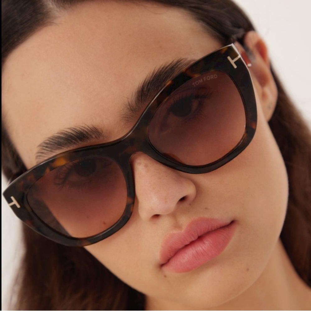 NEW FT0940/S 55F TOM FORD CARA TF940 55F WOMEN HAVANA BROWN CAT EYE SUNGLASSES
